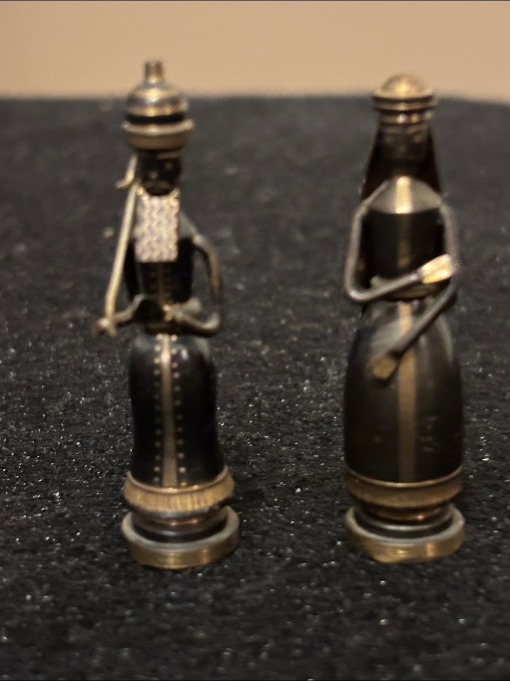 Vintage Hans Teppich Israeli Bronze brass collectable figurines set of 2